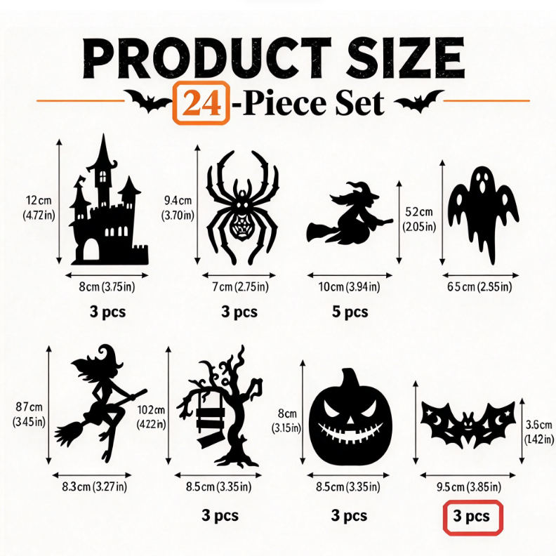 Halloween LED Flashing Bat Wall Stickers