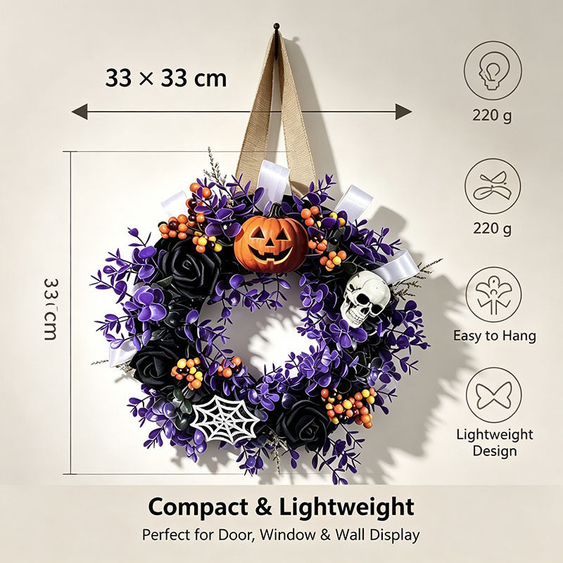 Halloween Skull Wreath Door Hanging Decoration