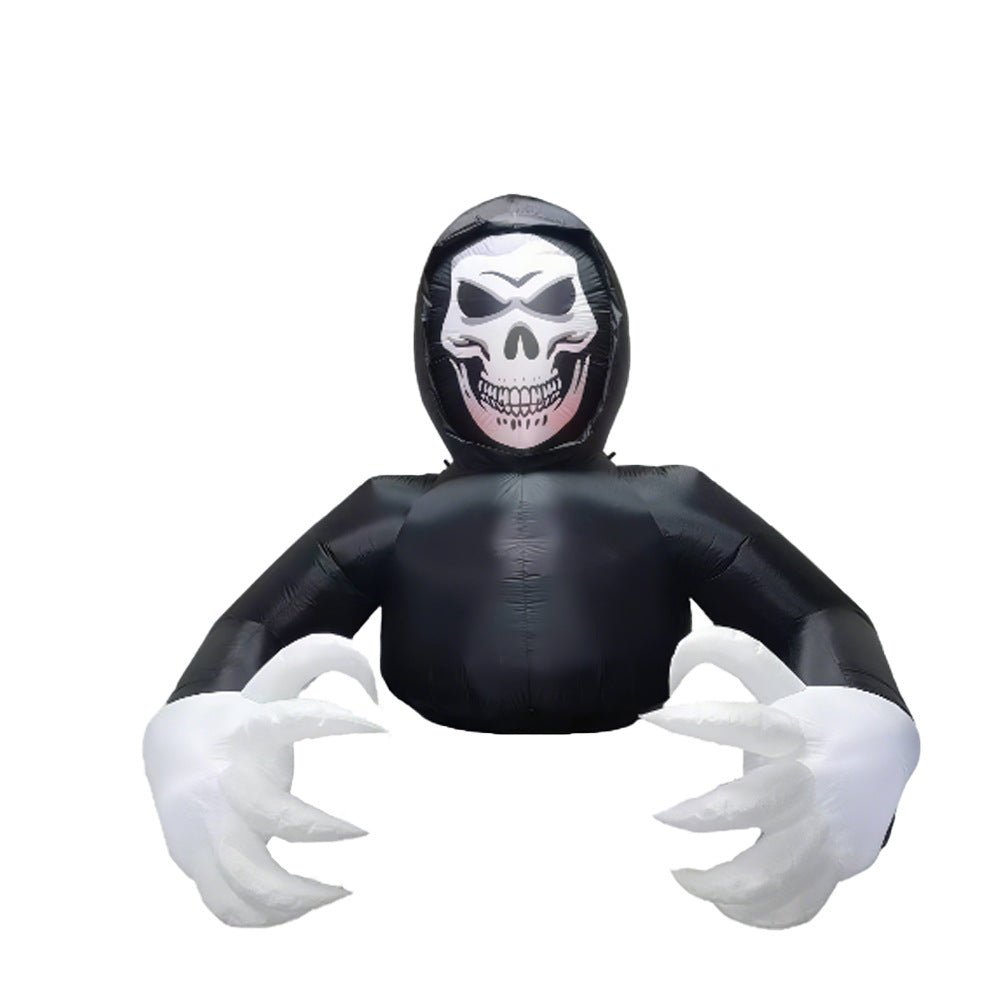 Inflatable Retro Full Face Skull Mask for Halloween