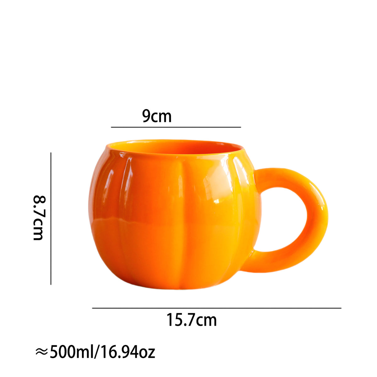 Ceramic Halloween Pumpkin Shaped Breakfast Mug