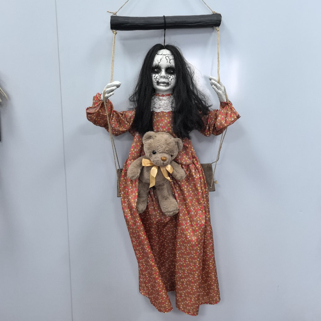 Halloween Female Ghost Puppet Scary Hanging Decoration