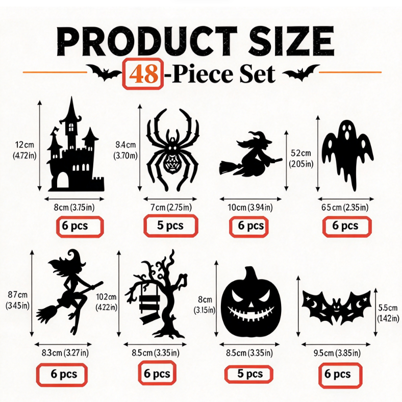 Halloween LED Flashing Bat Wall Stickers