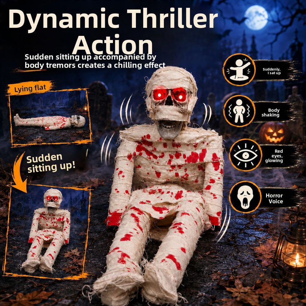 Sound Controlled Sitting Corpse Halloween Prop