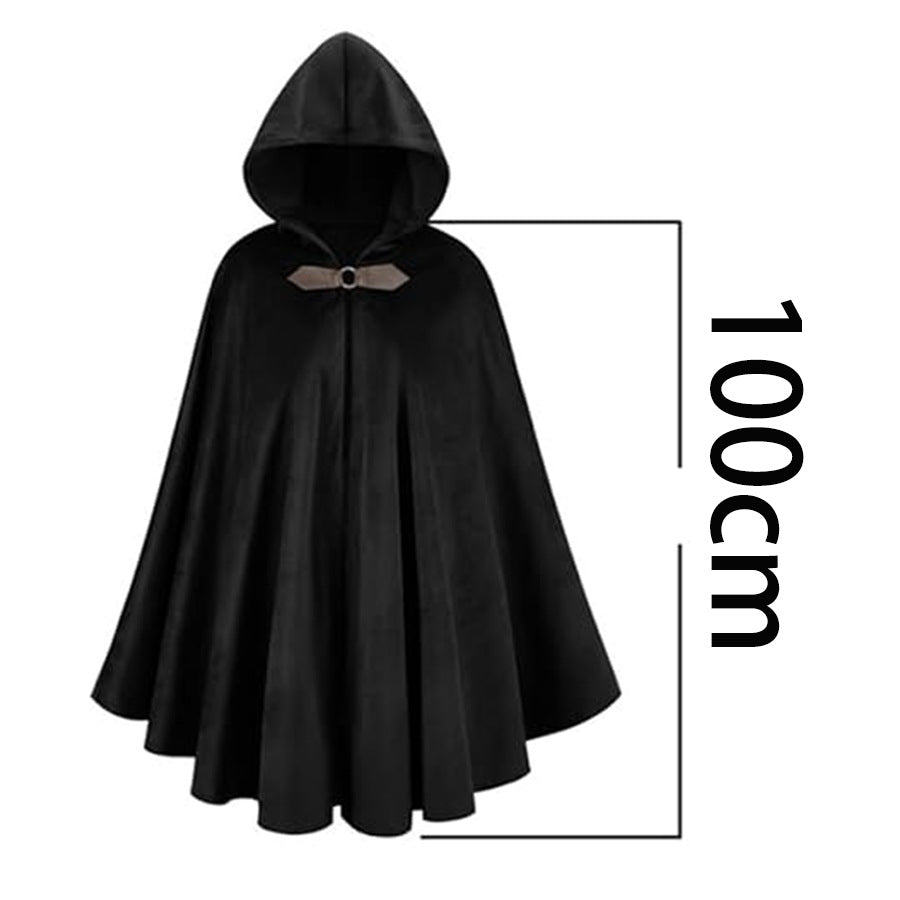 Double-Sided Wearable Polyester Hooded Cape for Halloween and Christmas Costume