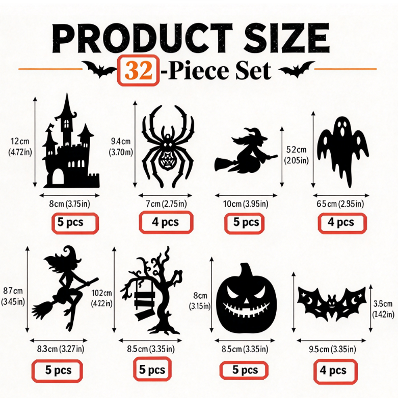 Halloween LED Flashing Bat Wall Stickers