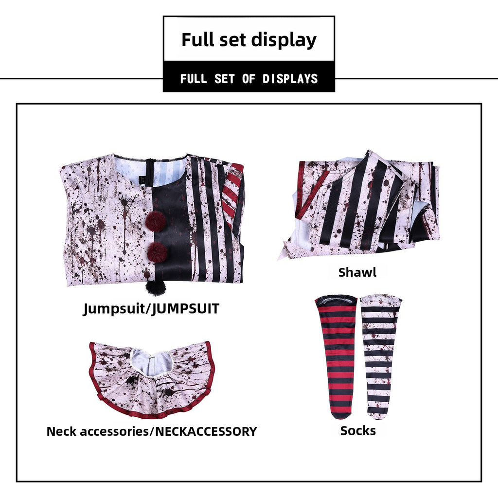 Dark Clown Cosplay Costume Halloween Outfit