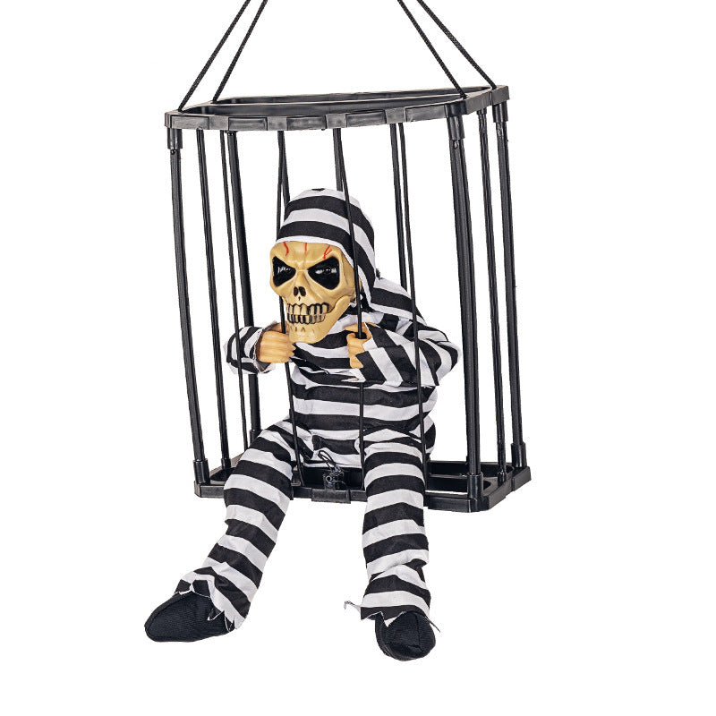 Halloween hanging Ghost toy prisoner cage ghost