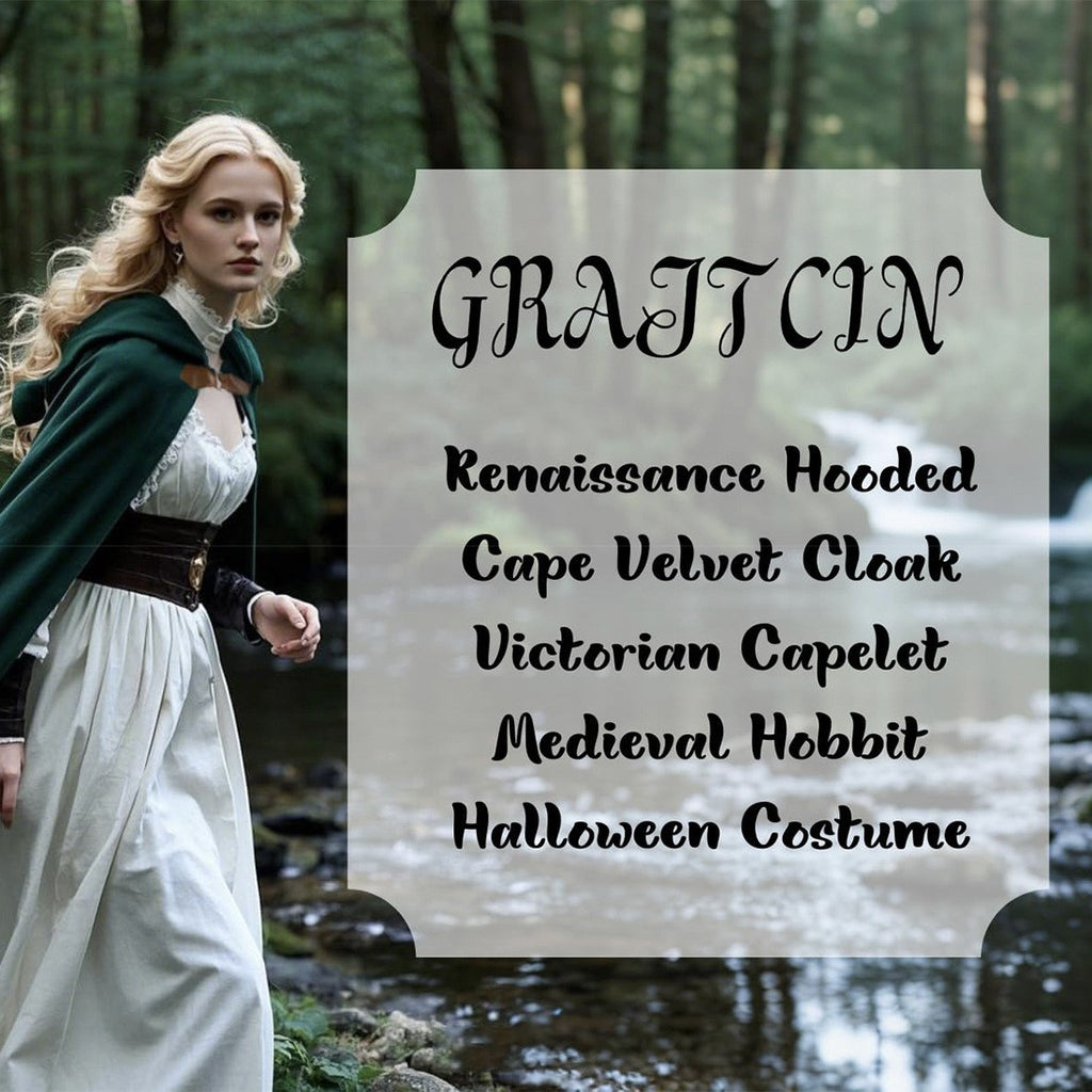 Double-Sided Wearable Polyester Hooded Cape for Halloween and Christmas Costume