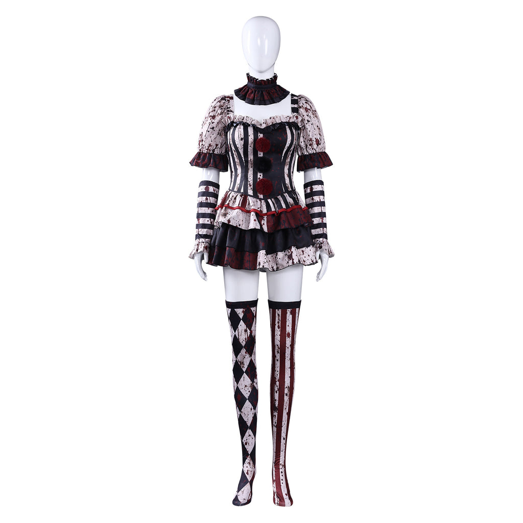 Dark Clown Cosplay Costume Halloween Outfit