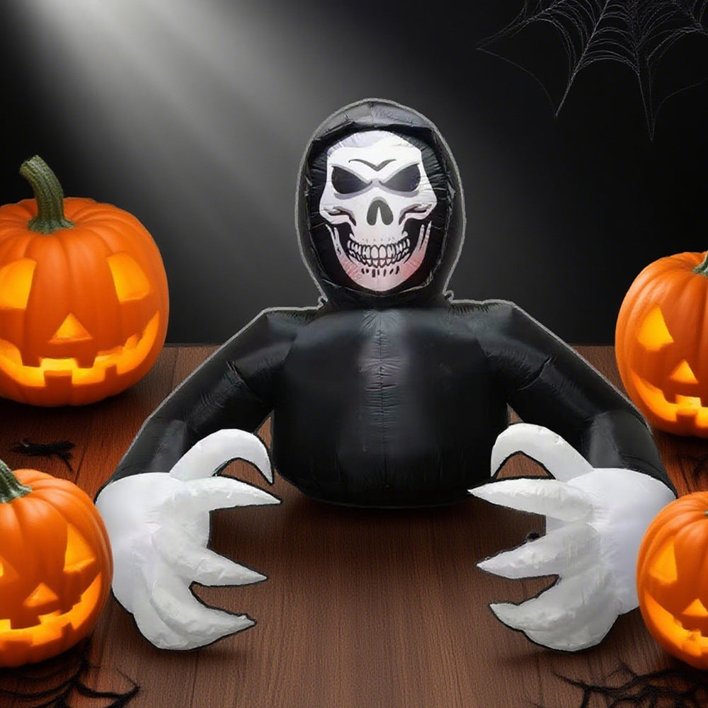 Inflatable Retro Full Face Skull Mask for Halloween