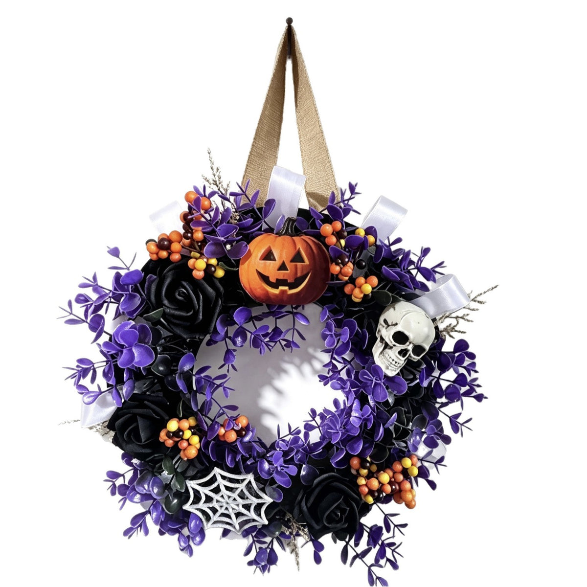 Halloween Skull Wreath Door Hanging Decoration